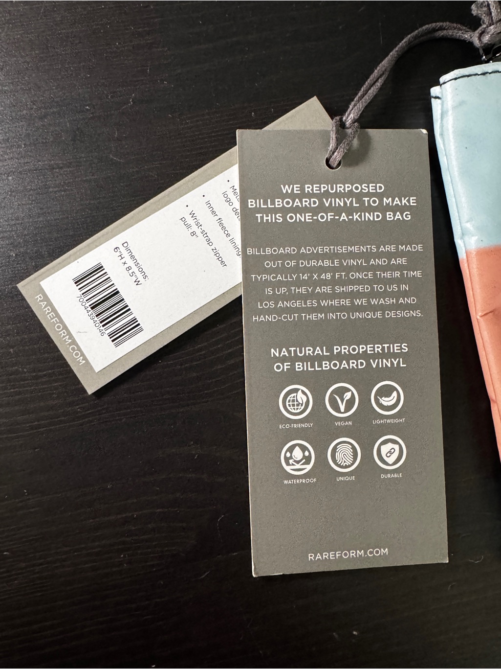 Rareform Blue/Pink Clarke Clutch Bag With Wrist Strap Inner Fleece Lining New — image 3 of 5